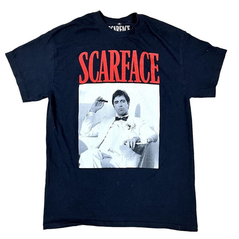 Scarface Al Pacino 100% Cotton Black T-Shirt Size Medium